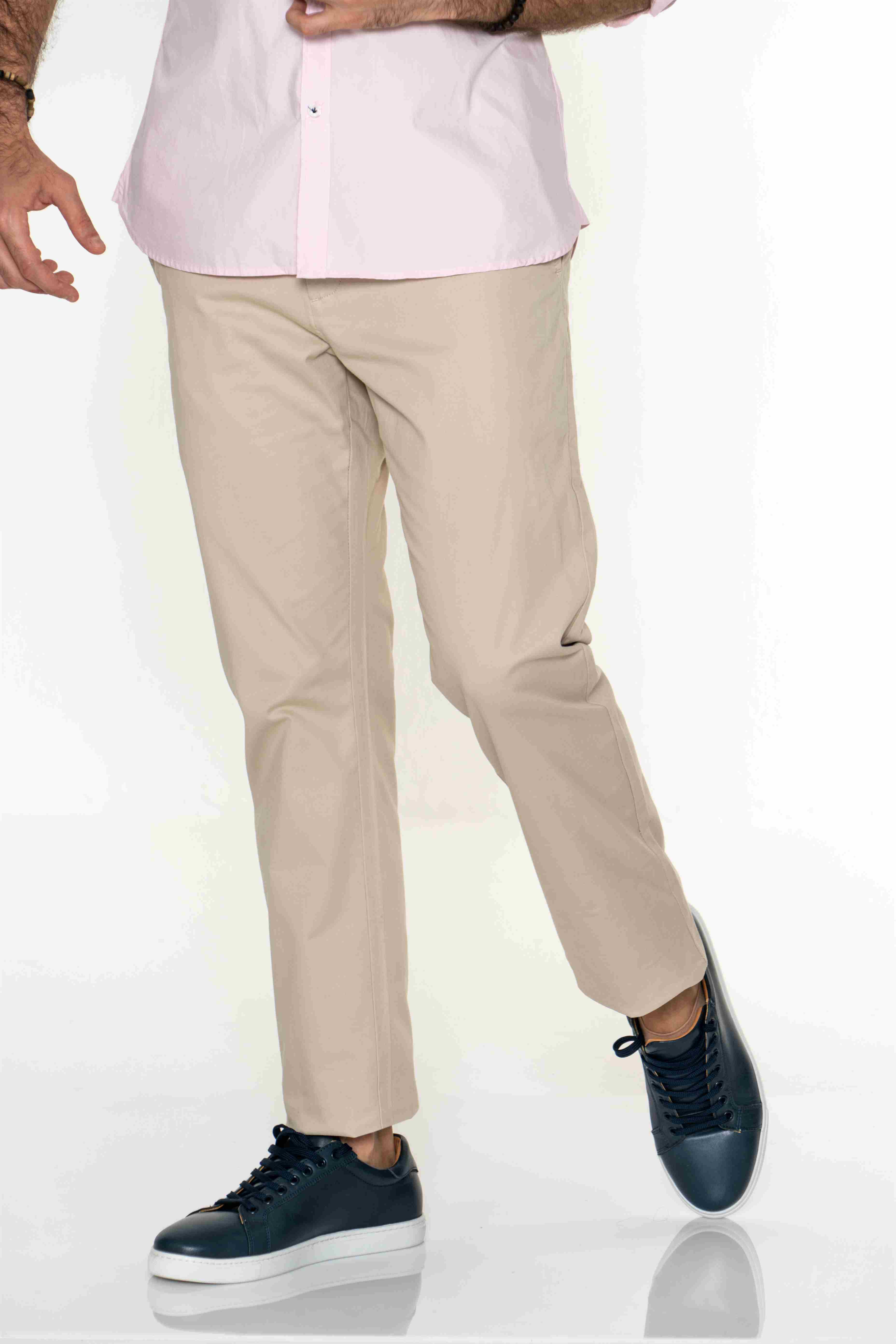 Chino Trousers Beige Casual Man