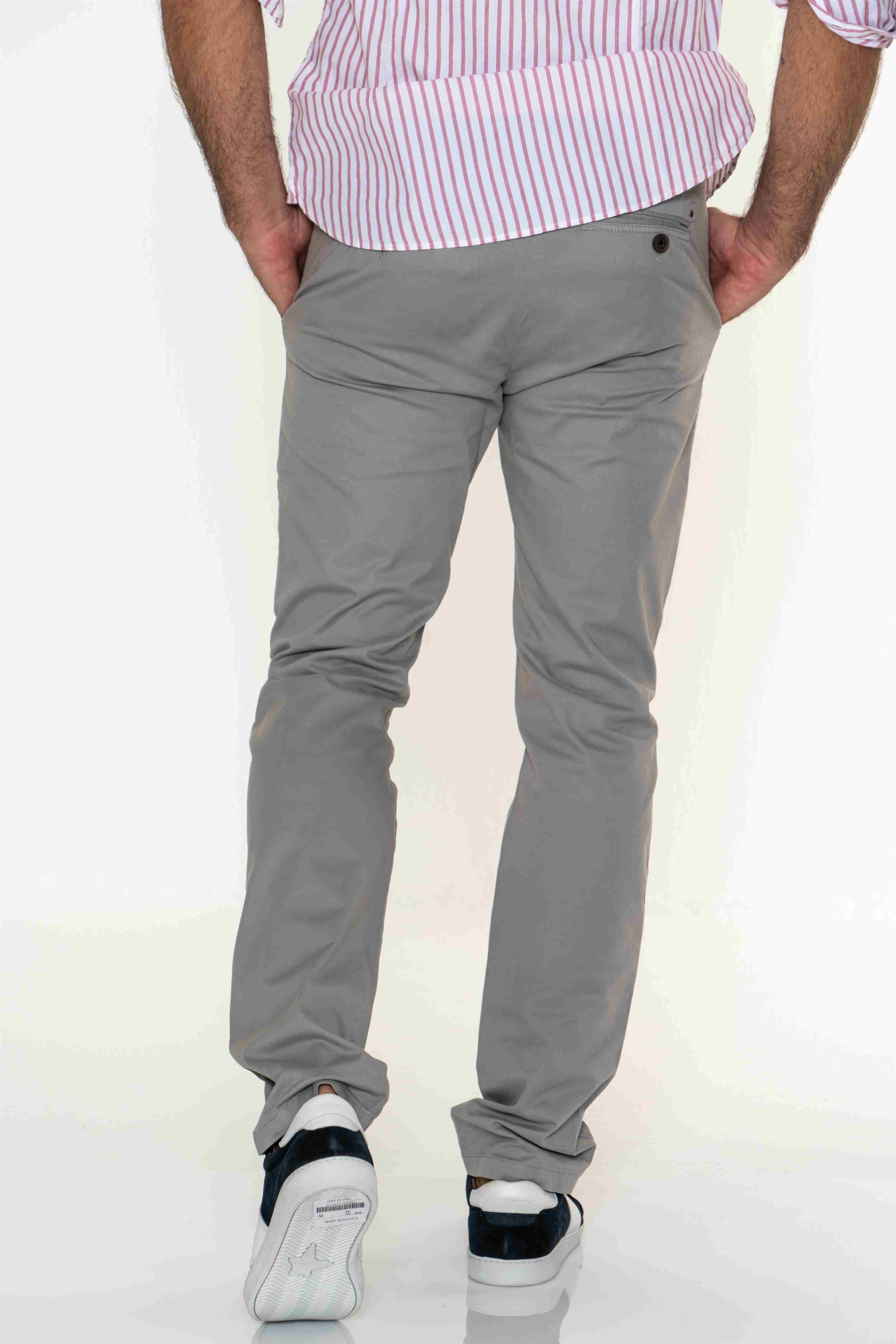 Chino Trousers Medium Grey Casual Man