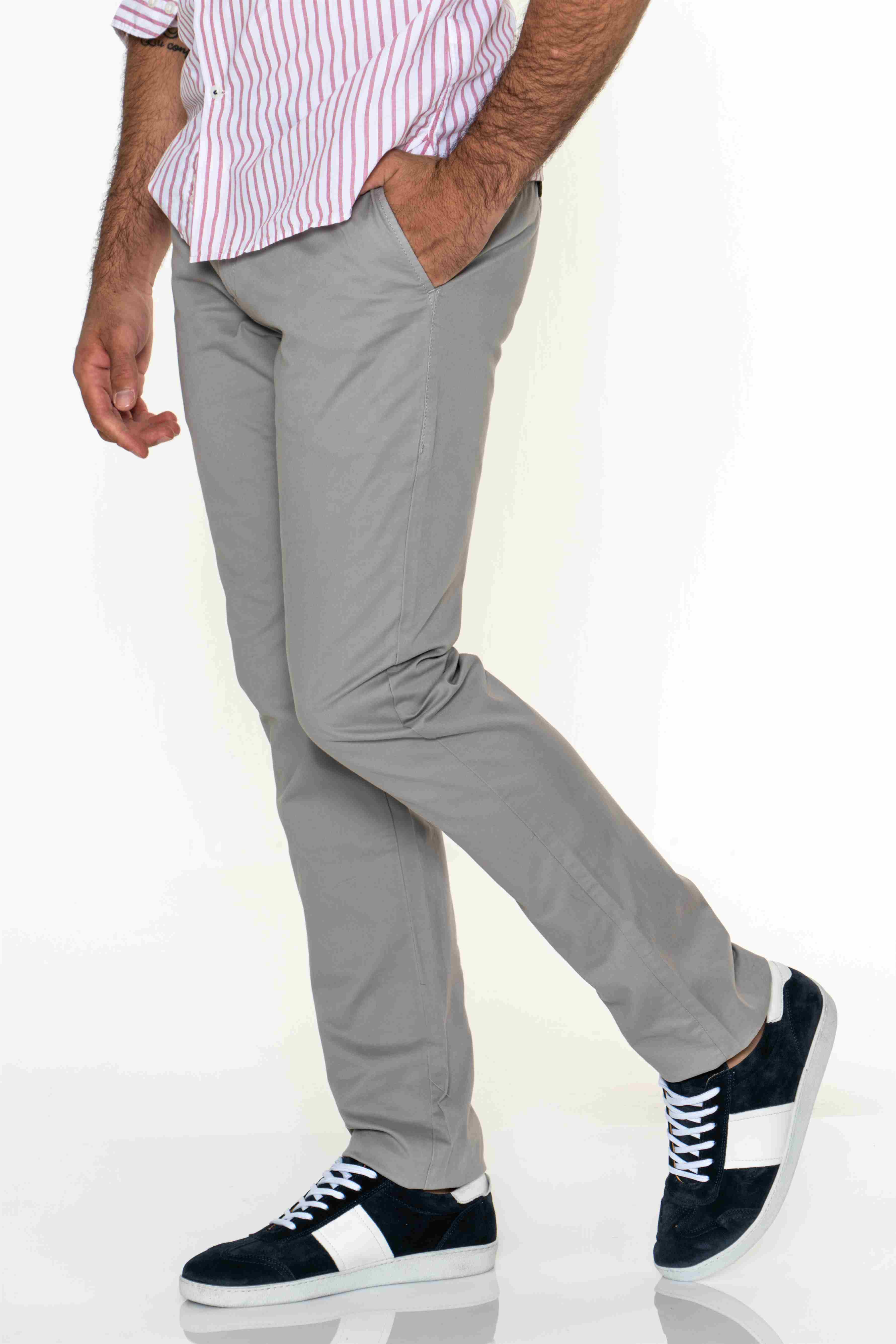 Chino Trousers Medium Grey Casual Man