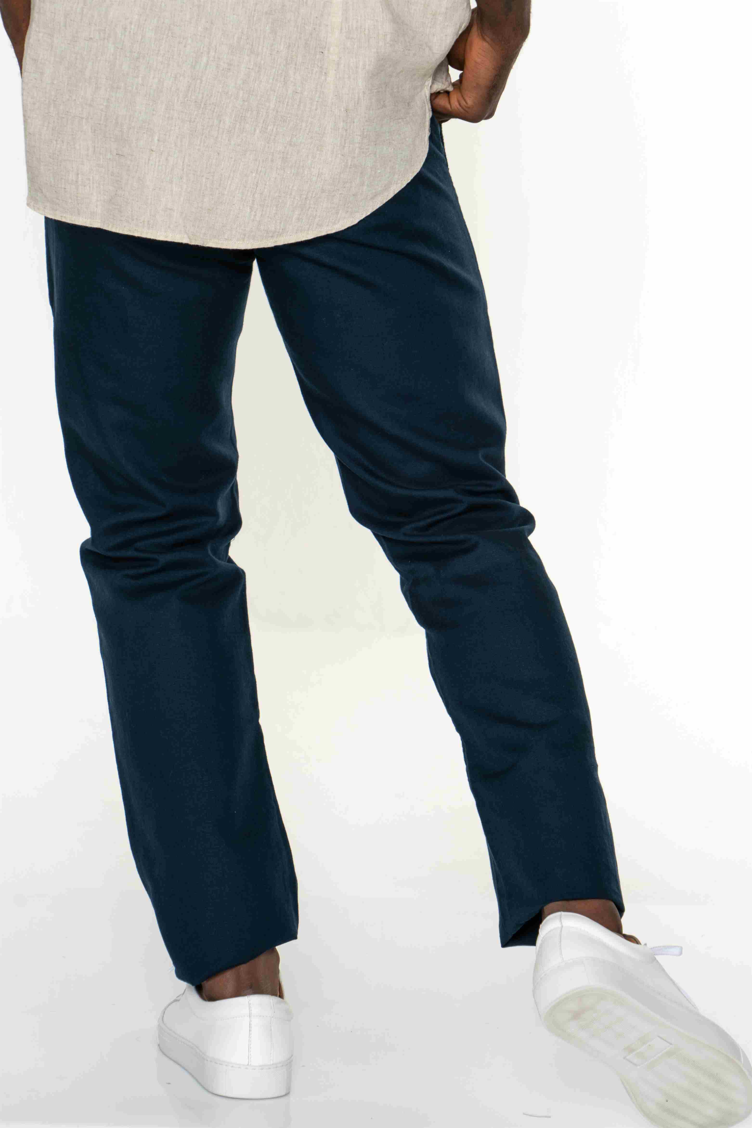 Chino Trousers Dark Blue Casual Man