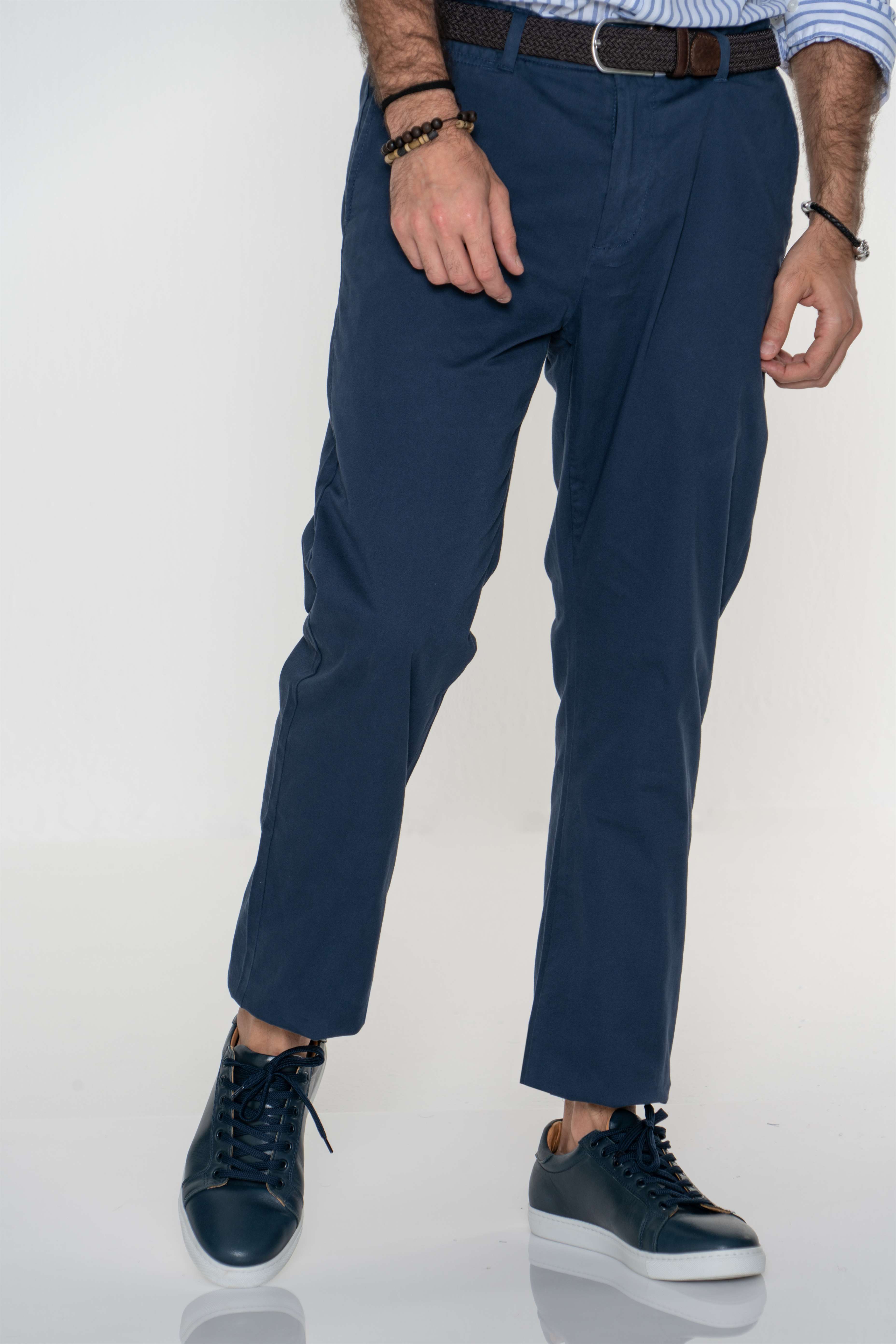 Chino Trousers Blue Casual Man