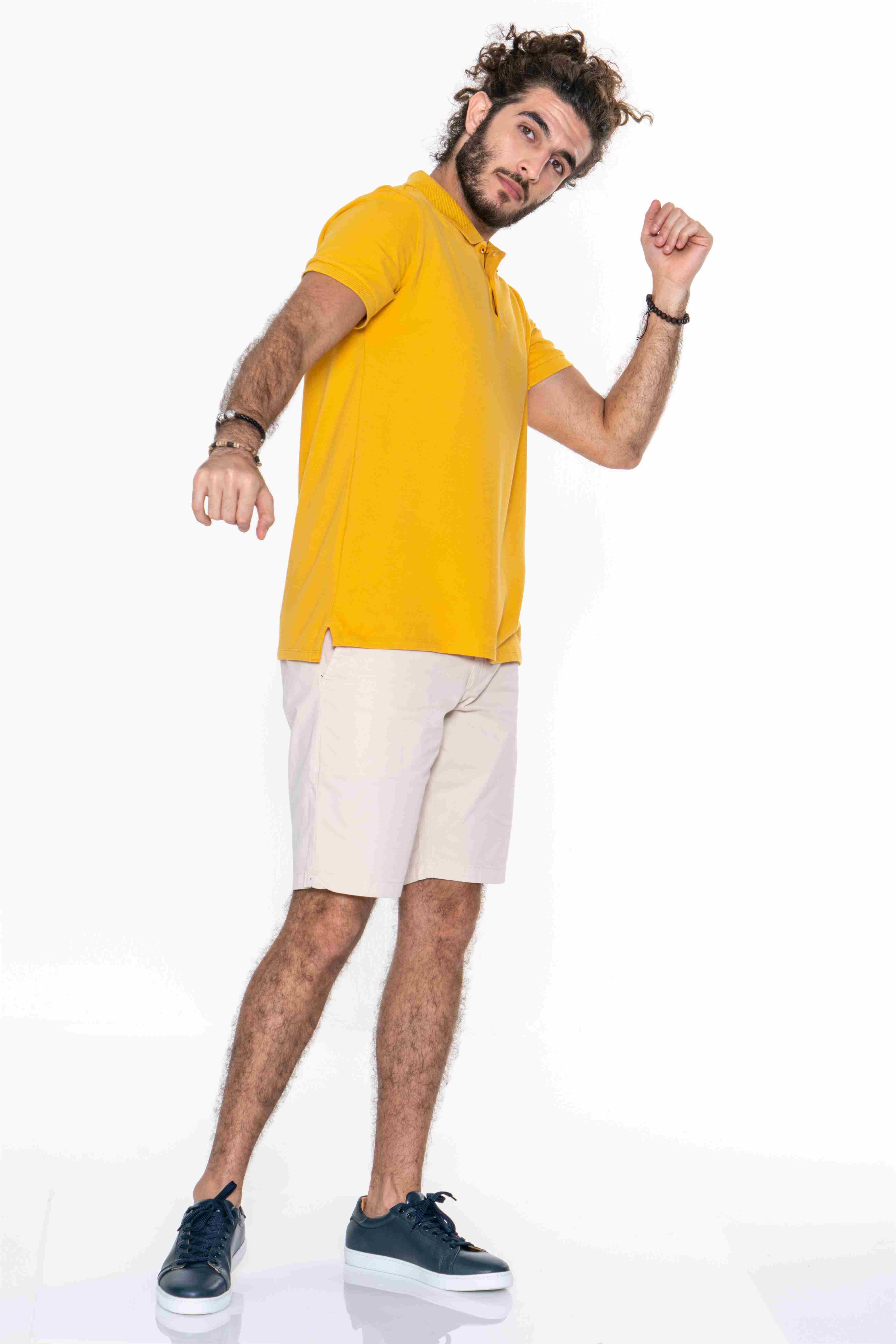 Polo Piquet Yellow Casual Man