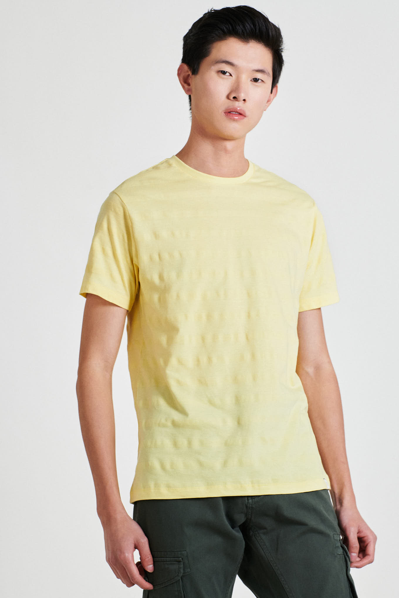 T-Shirt Amarelo Claro Casual Homem