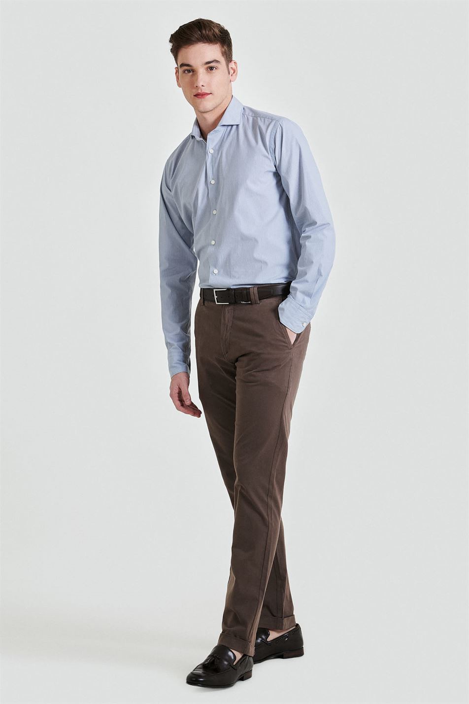 Chino Trousers Brown Casual Man