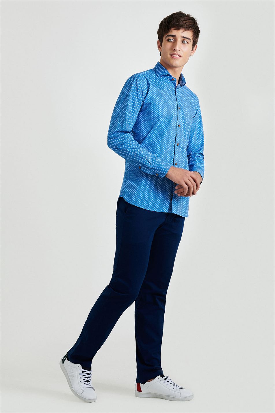 Chino Trousers Royal Blue Casual Man