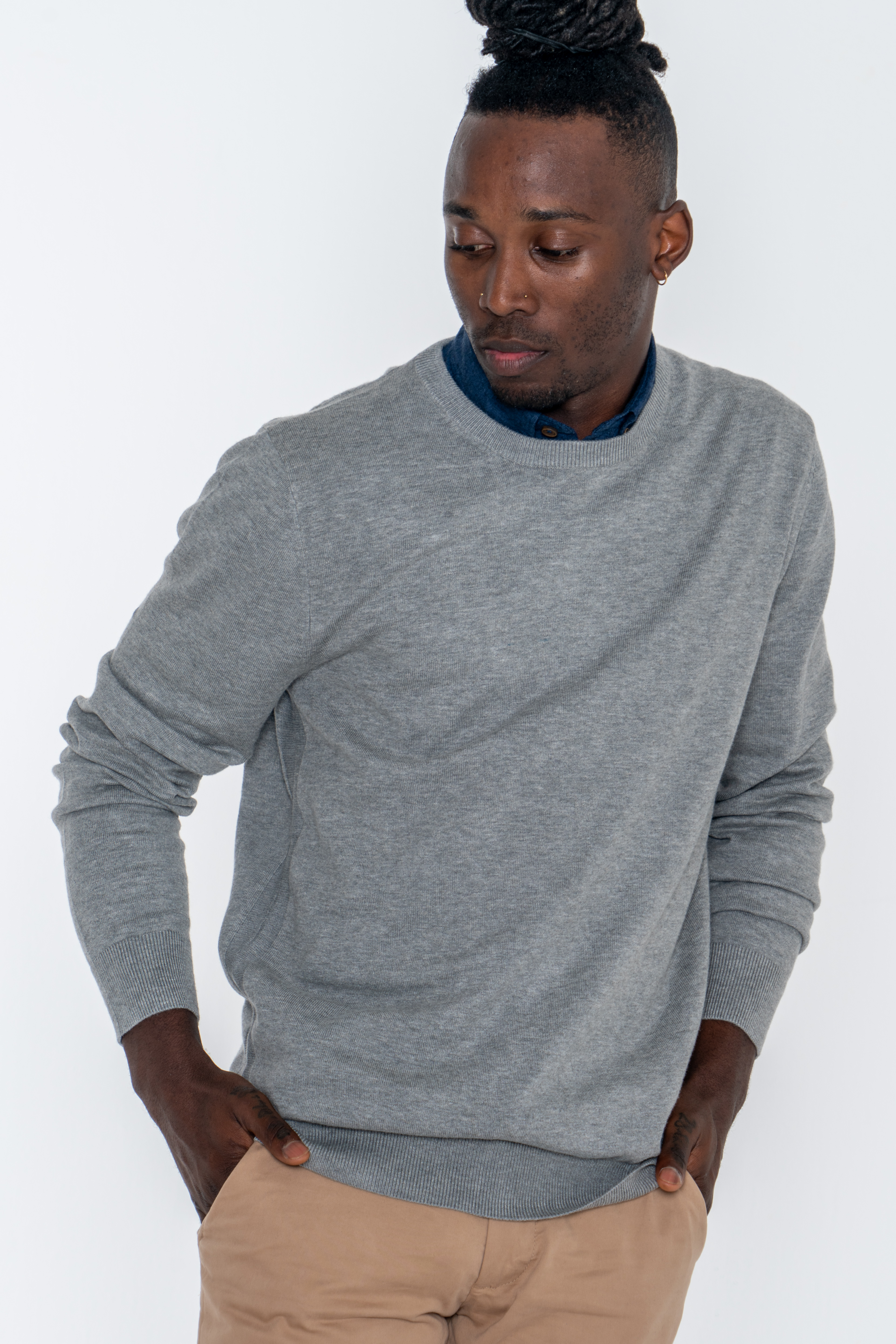 Sweater Mix Grey Casual Man
