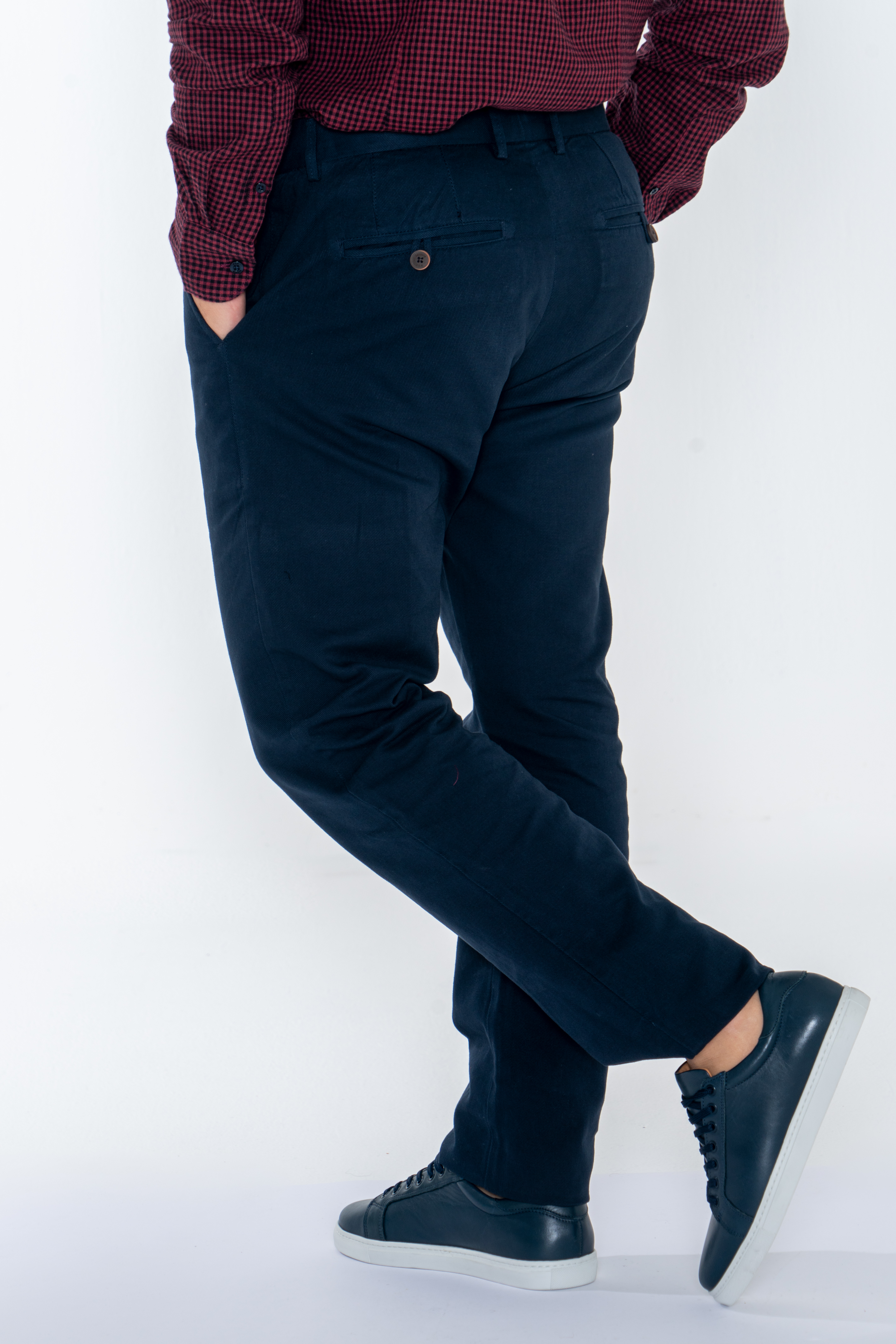 Chino Trousers Dark Blue Casual Man