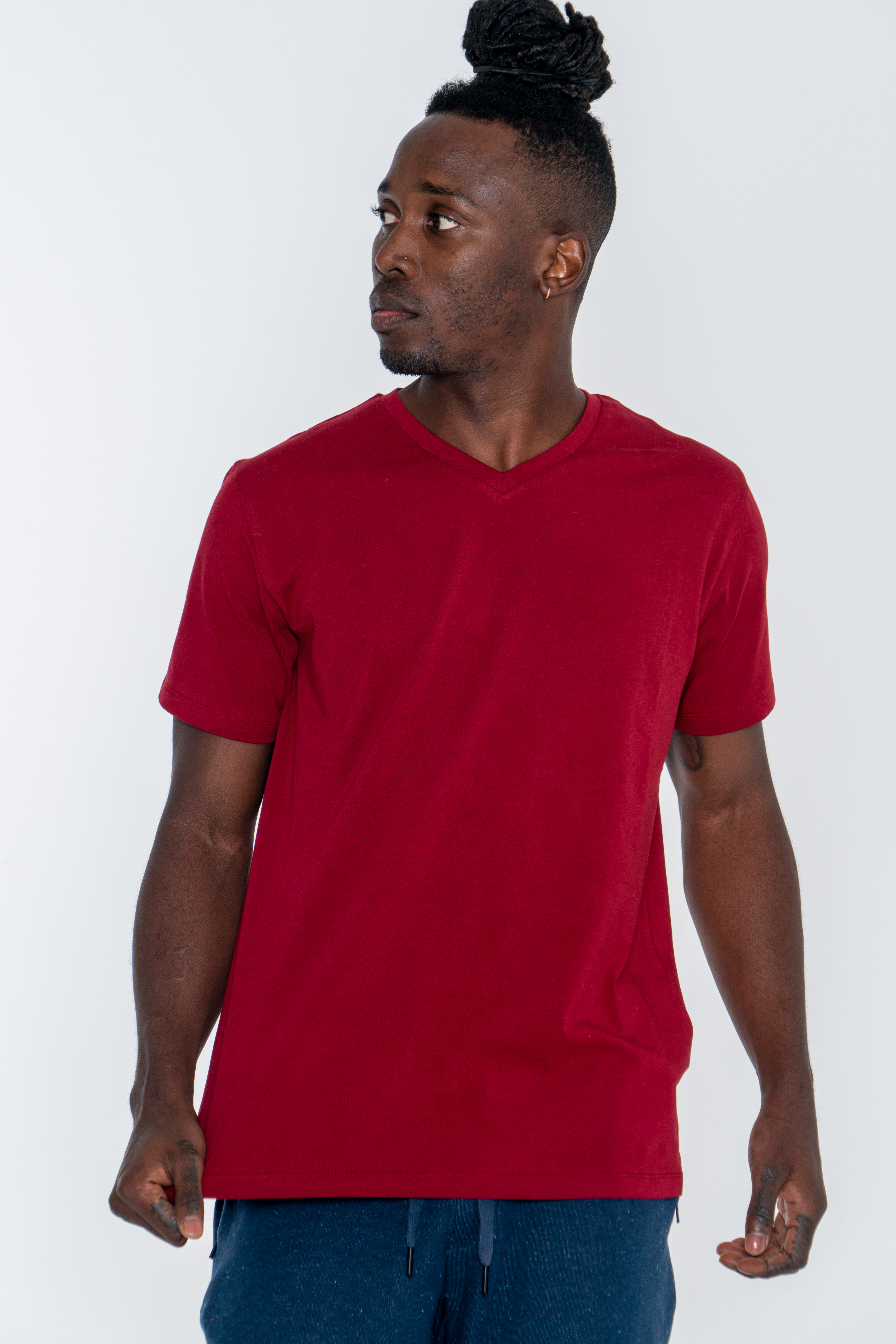 T-Shirt Dark Red Casual Man