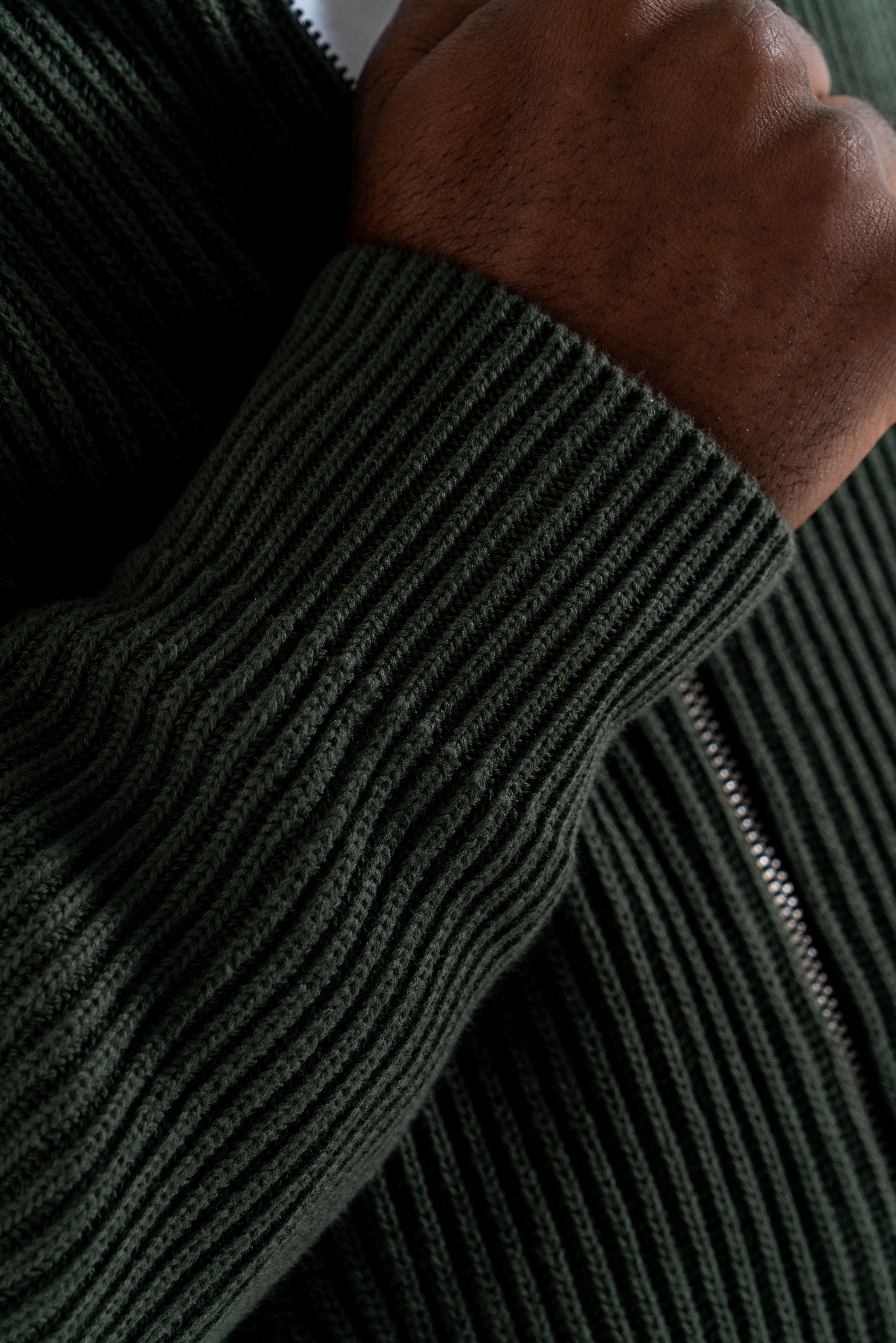Knit Jacket Khaki Casual Man