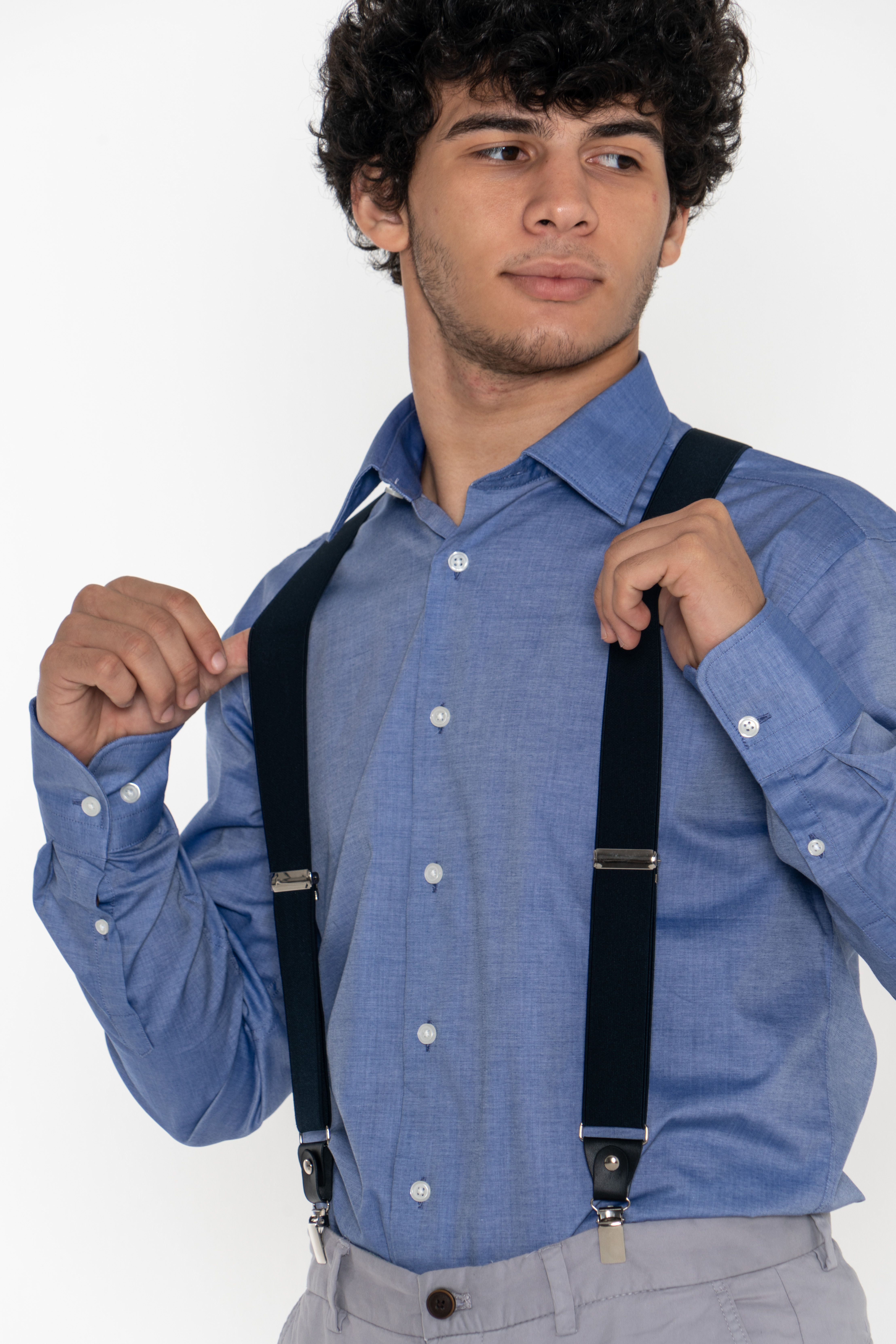 Suspenders Dark Blue Casual Man
