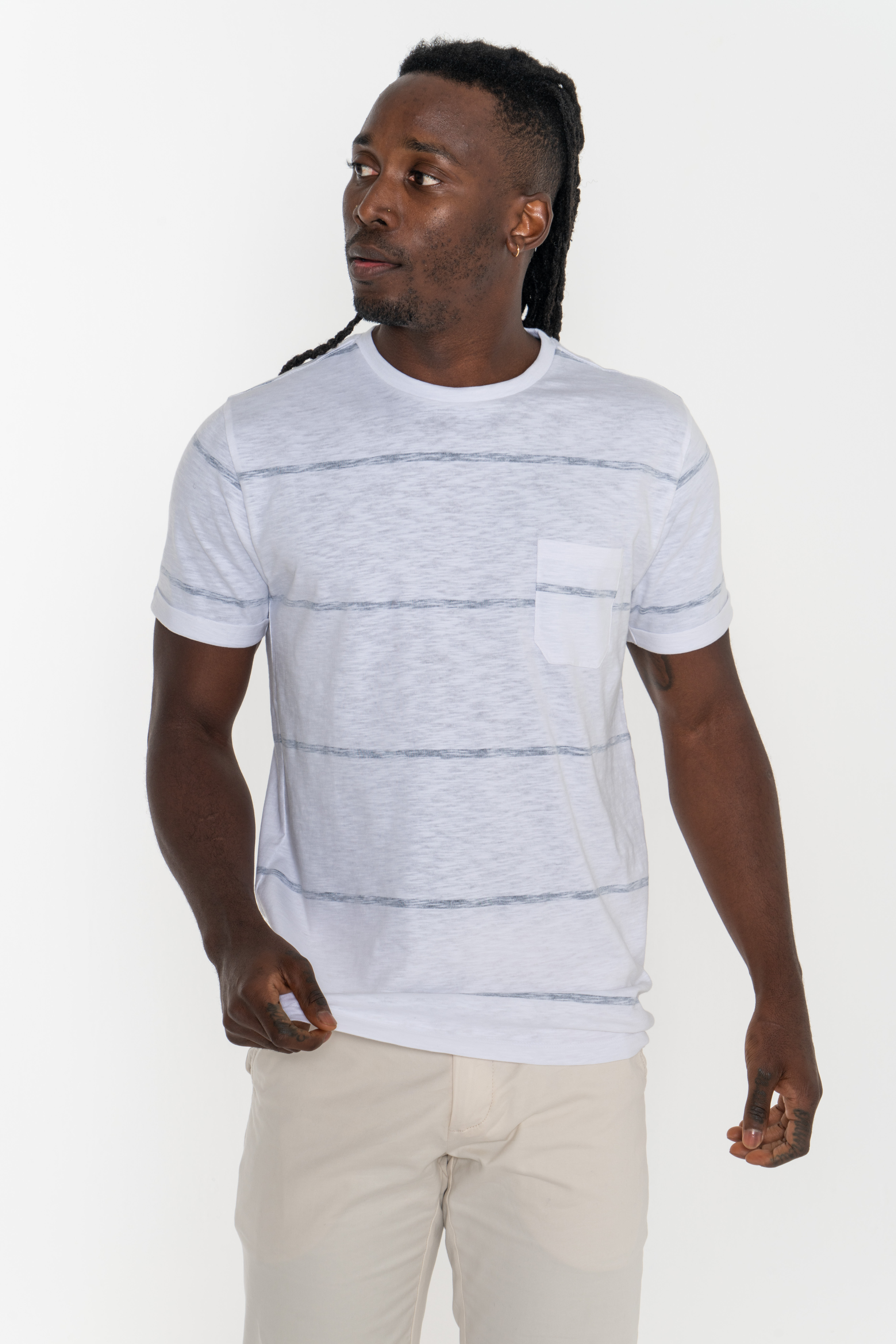 T-Shirt Stripes Casual Man