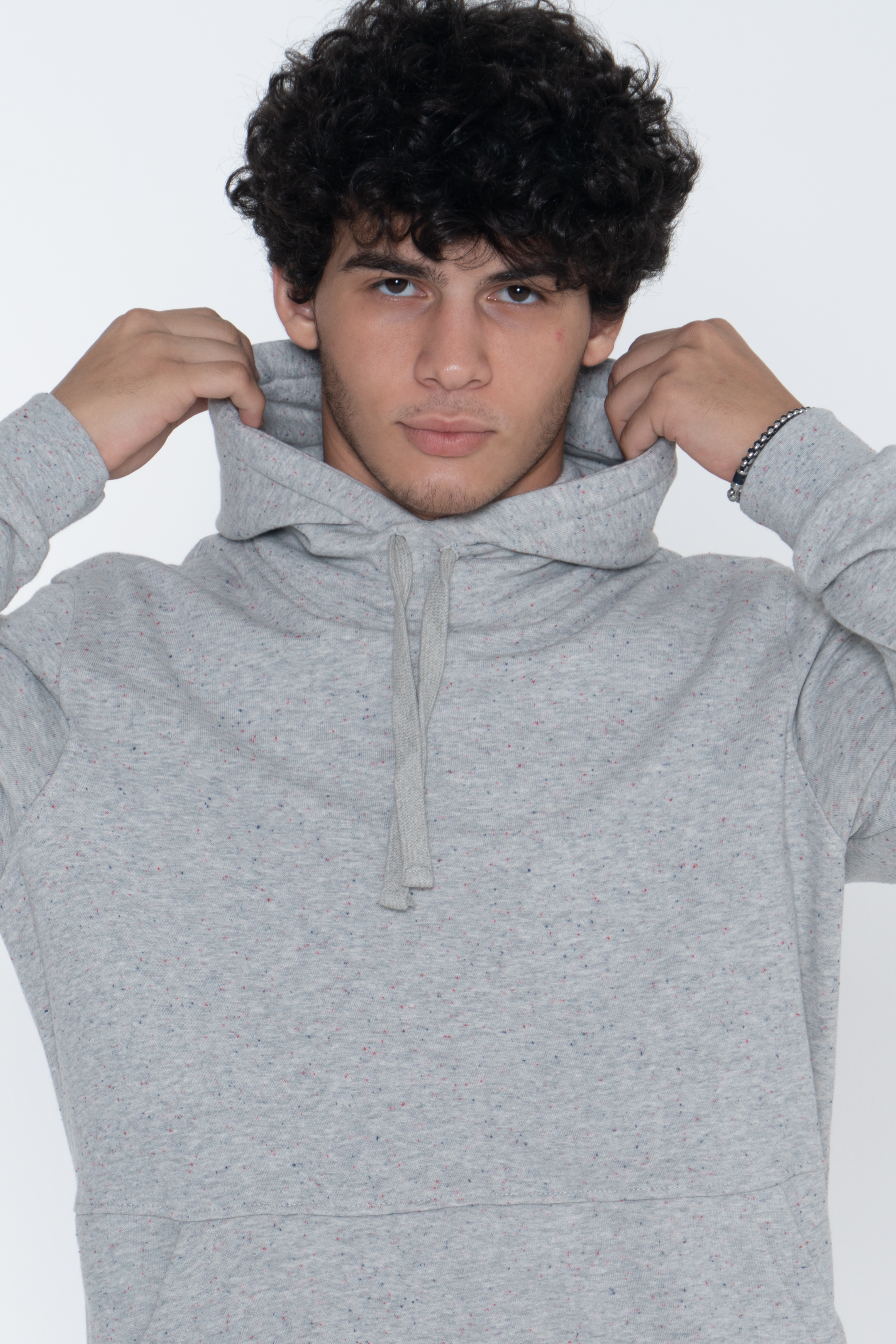 Sweatshirt Light Grey Casual Man