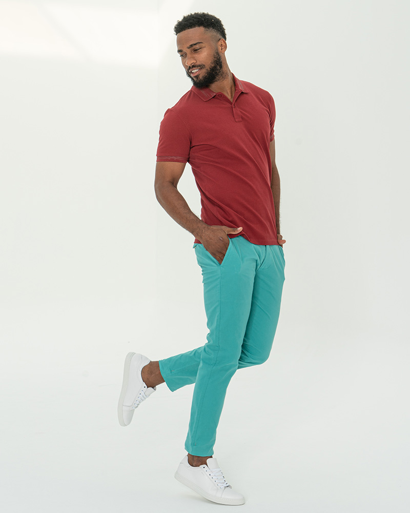 Chino Trousers Green Casual Man